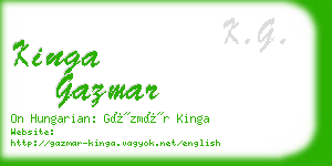 kinga gazmar business card